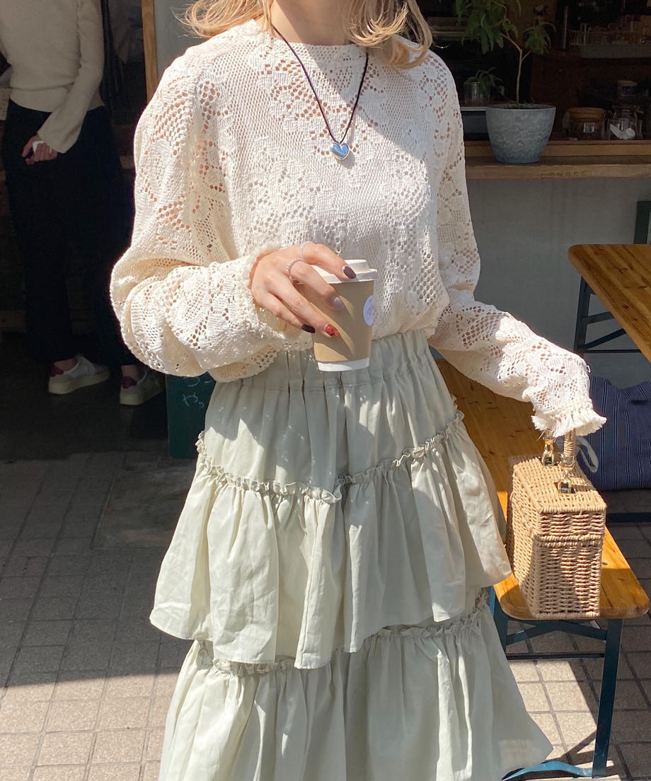 ※残りわずか! <SL2231660> fringe crochet knit