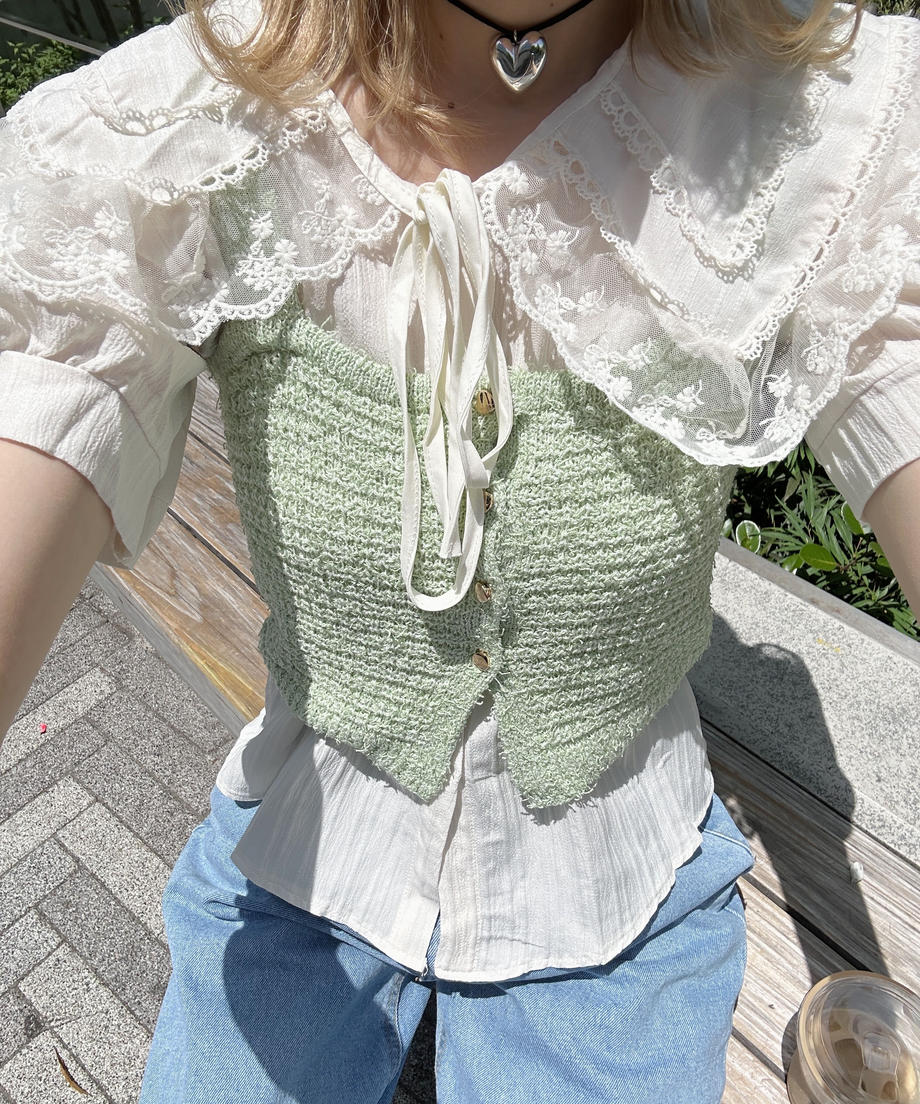 <SL2232716> ハートボタンニットビスチェ