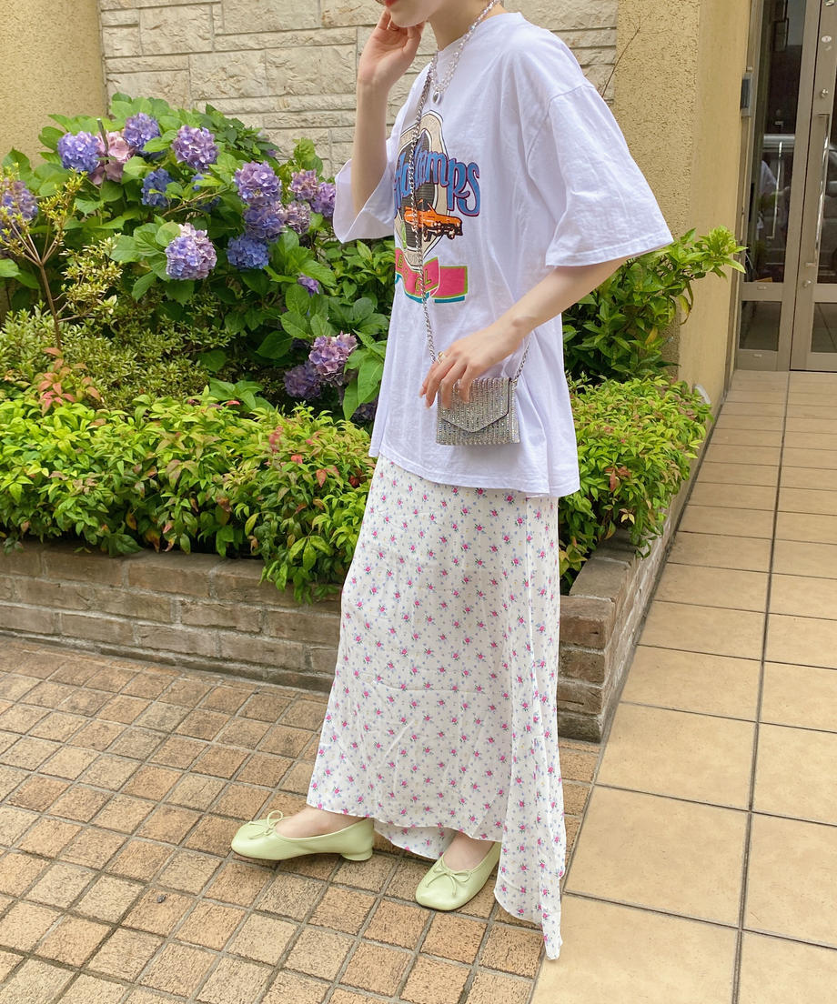 <SL2232723> 小花柄フレアロングスカート