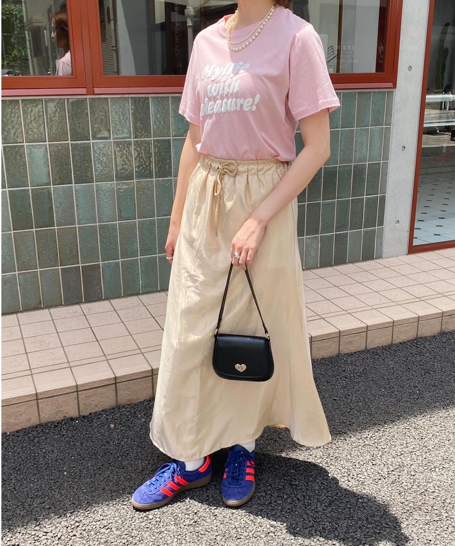 <SL2232728> サテンフレアロングスカート