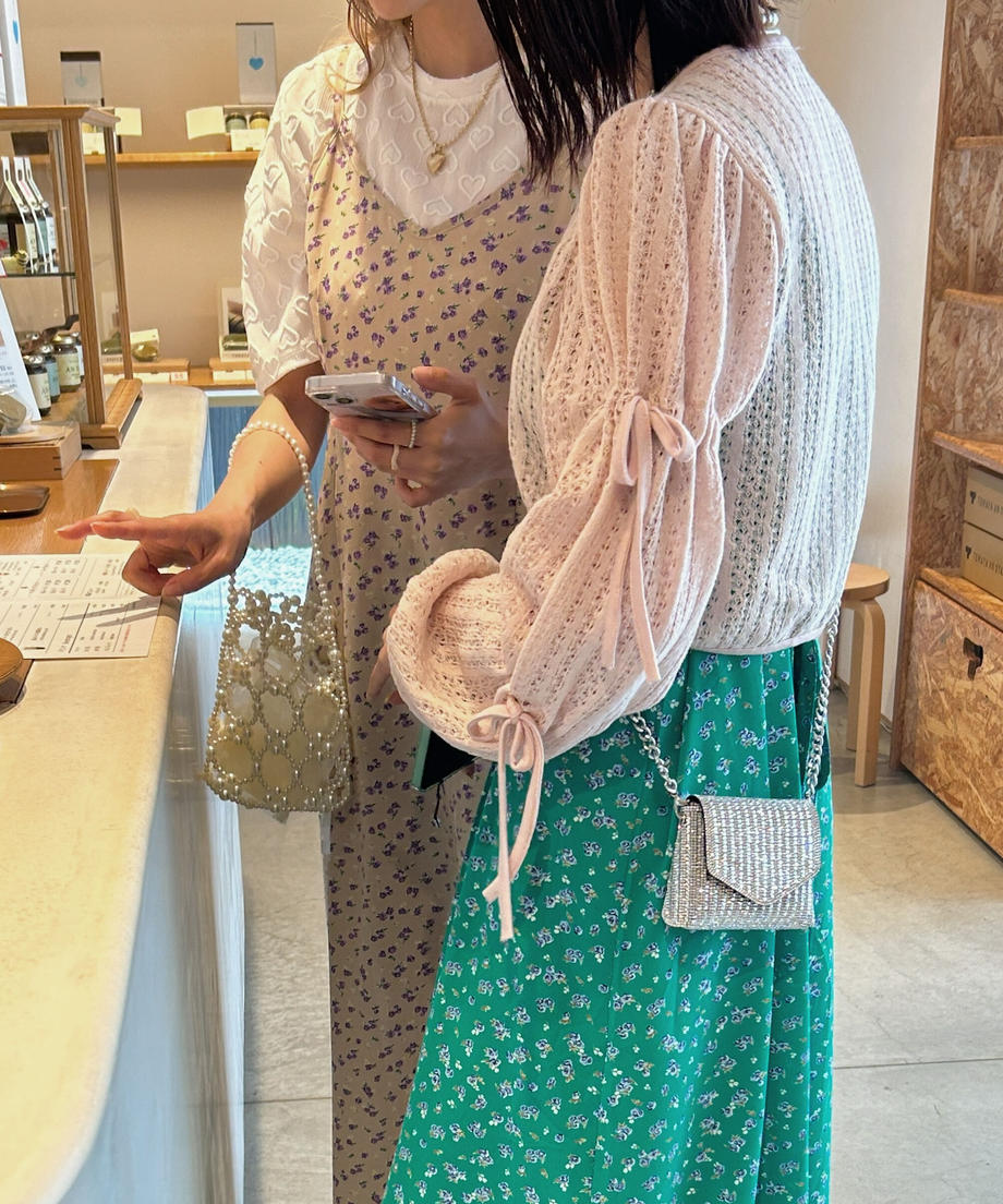 <SL2232747> 透かし編みリボンボレロカーディガン