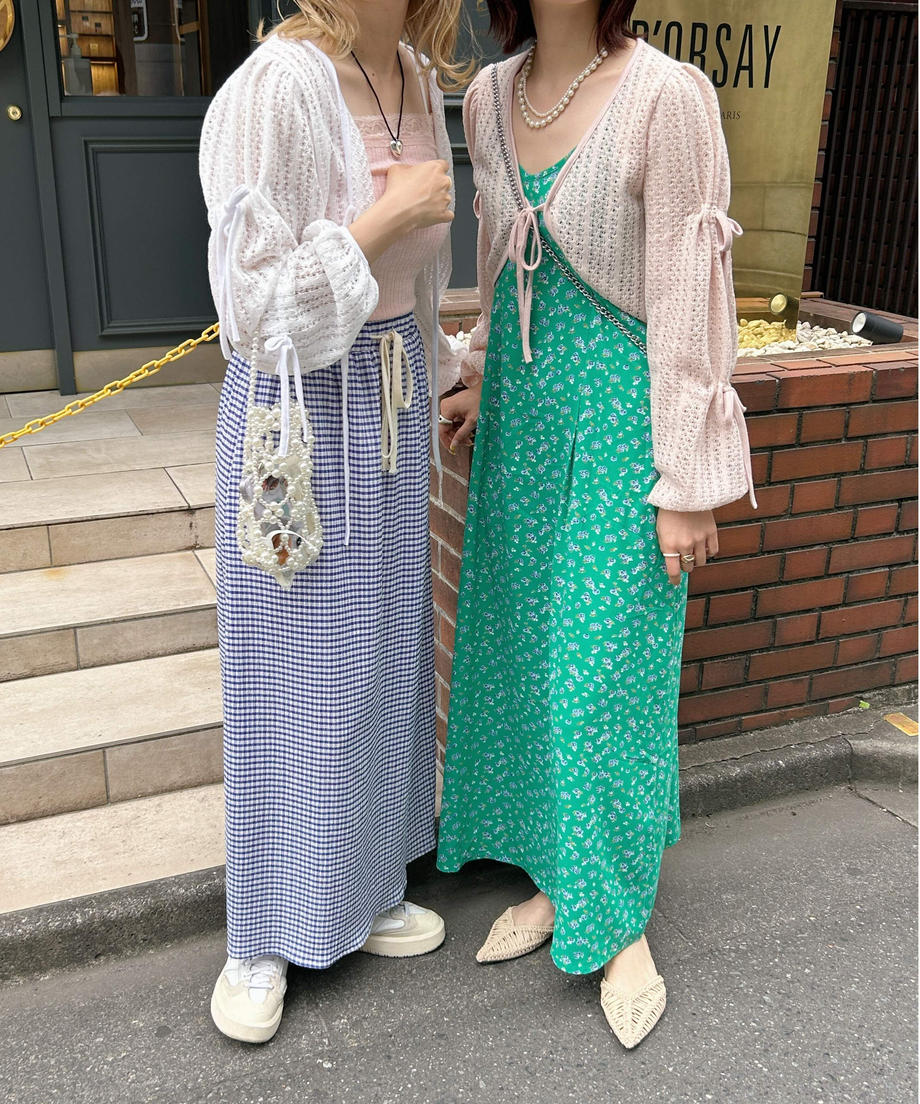 <SL2232747> 透かし編みリボンボレロカーディガン