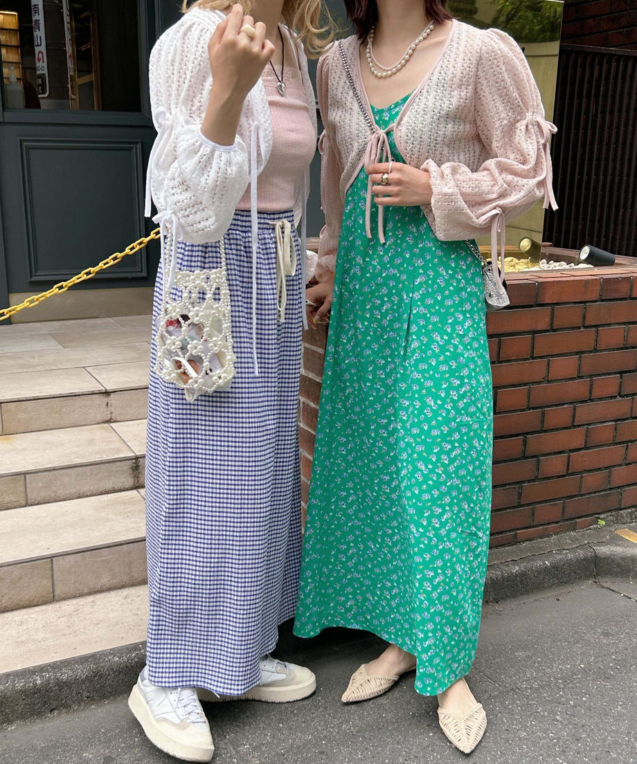 <SL2232747> 透かし編みリボンボレロカーディガン