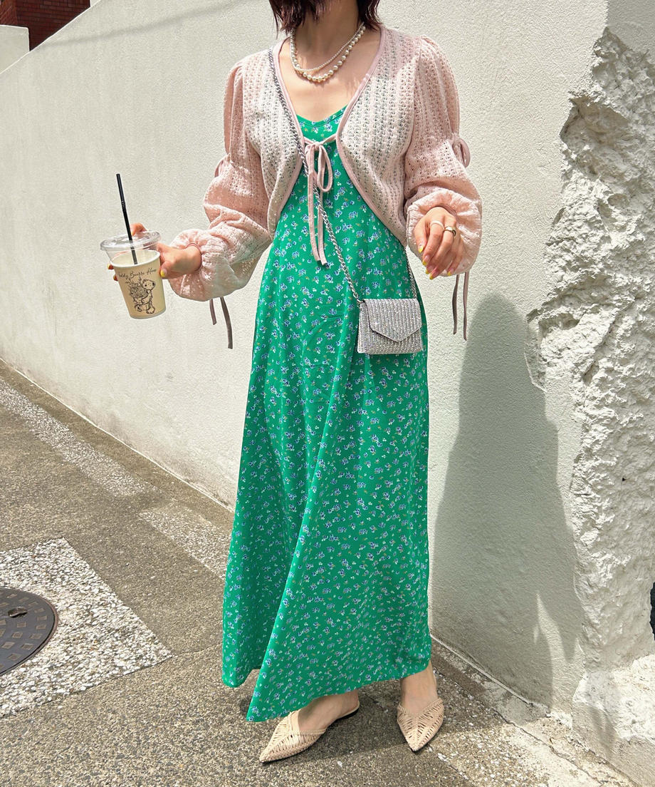 <SL2232747> 透かし編みリボンボレロカーディガン