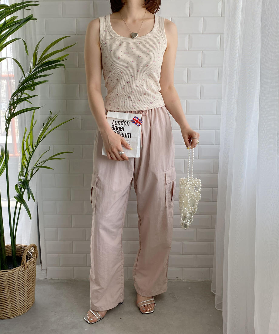 <SL2232748> レトロフラワーワッフルタンク
