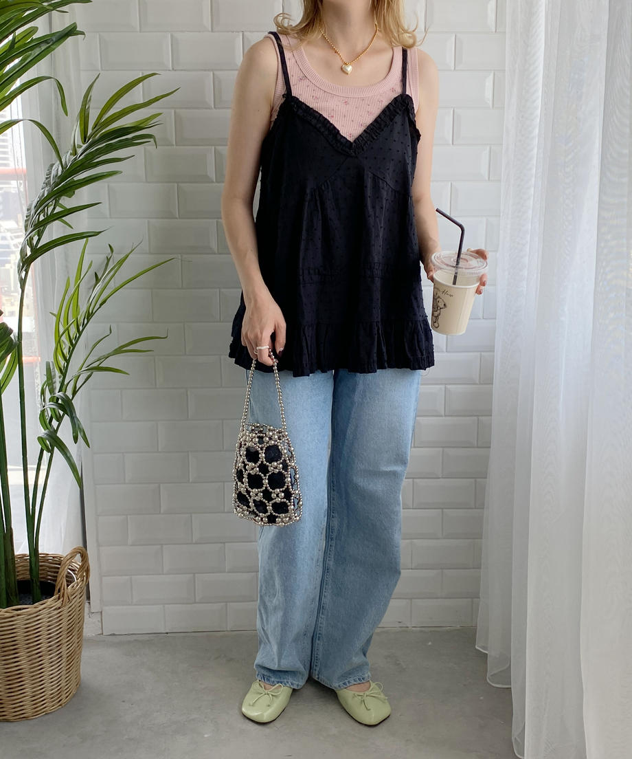 <SL2232748> レトロフラワーワッフルタンク