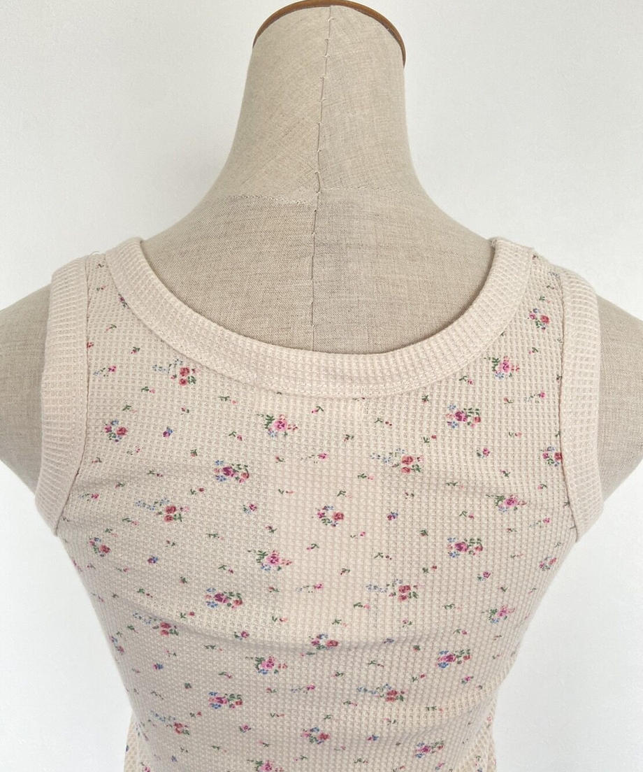 <SL2232748> レトロフラワーワッフルタンク