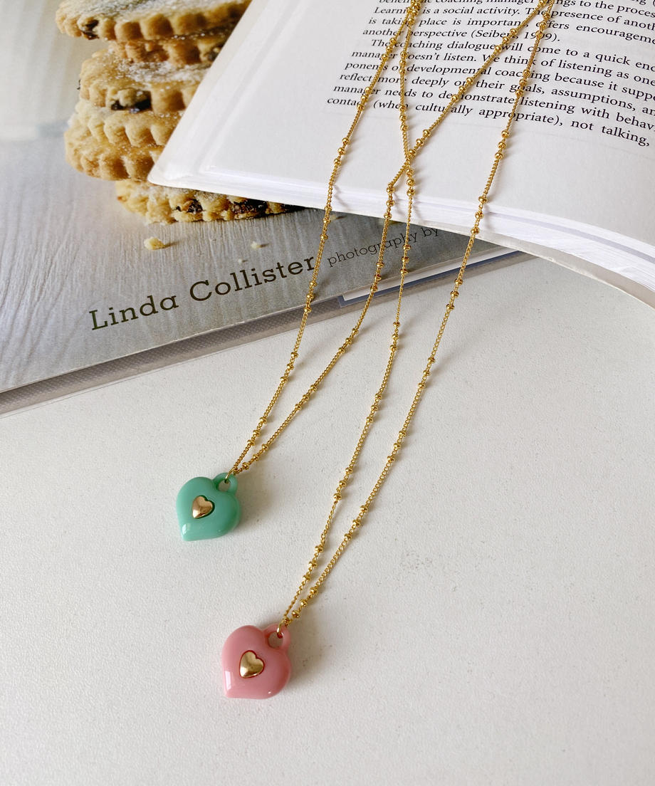 <SL4231608> color heart necklace