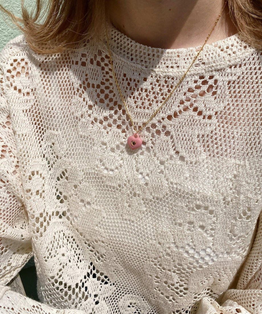 <SL4231608> color heart necklace