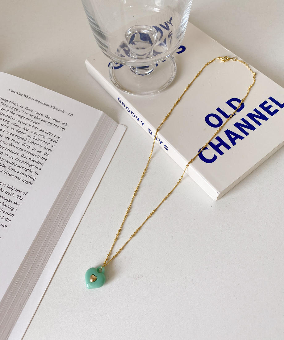 <SL4231608> color heart necklace