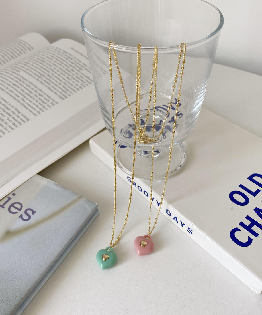 <SL4231608> color heart necklace