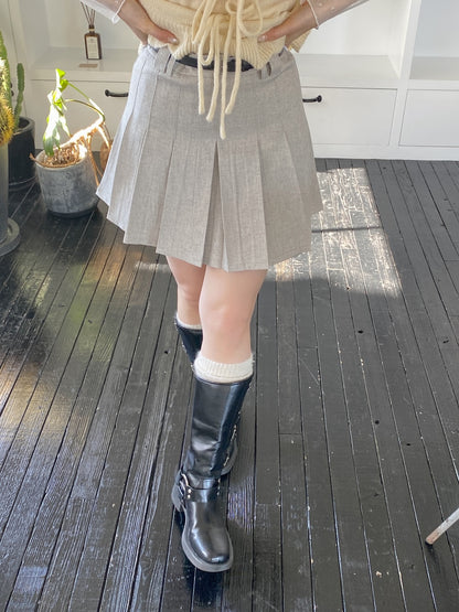 ＜SL2251610＞　ベルト付きプリーツミニスカート