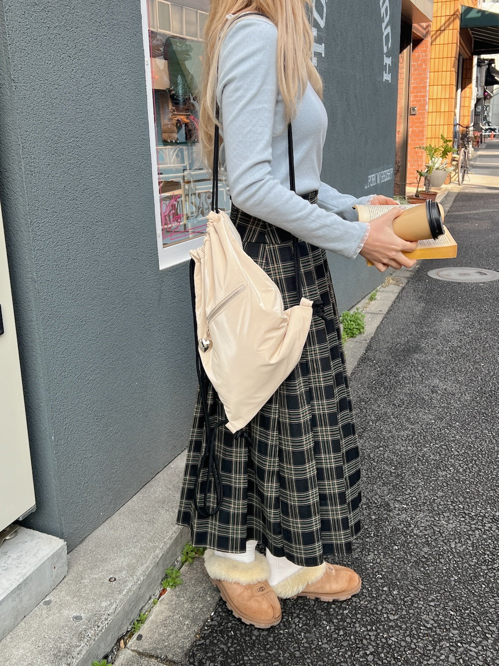 ＜SL2244656＞　ロングチェックプリーツスカート