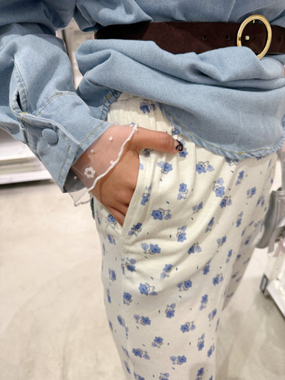 ＜SL2234653＞　フラワーフレアパンツ