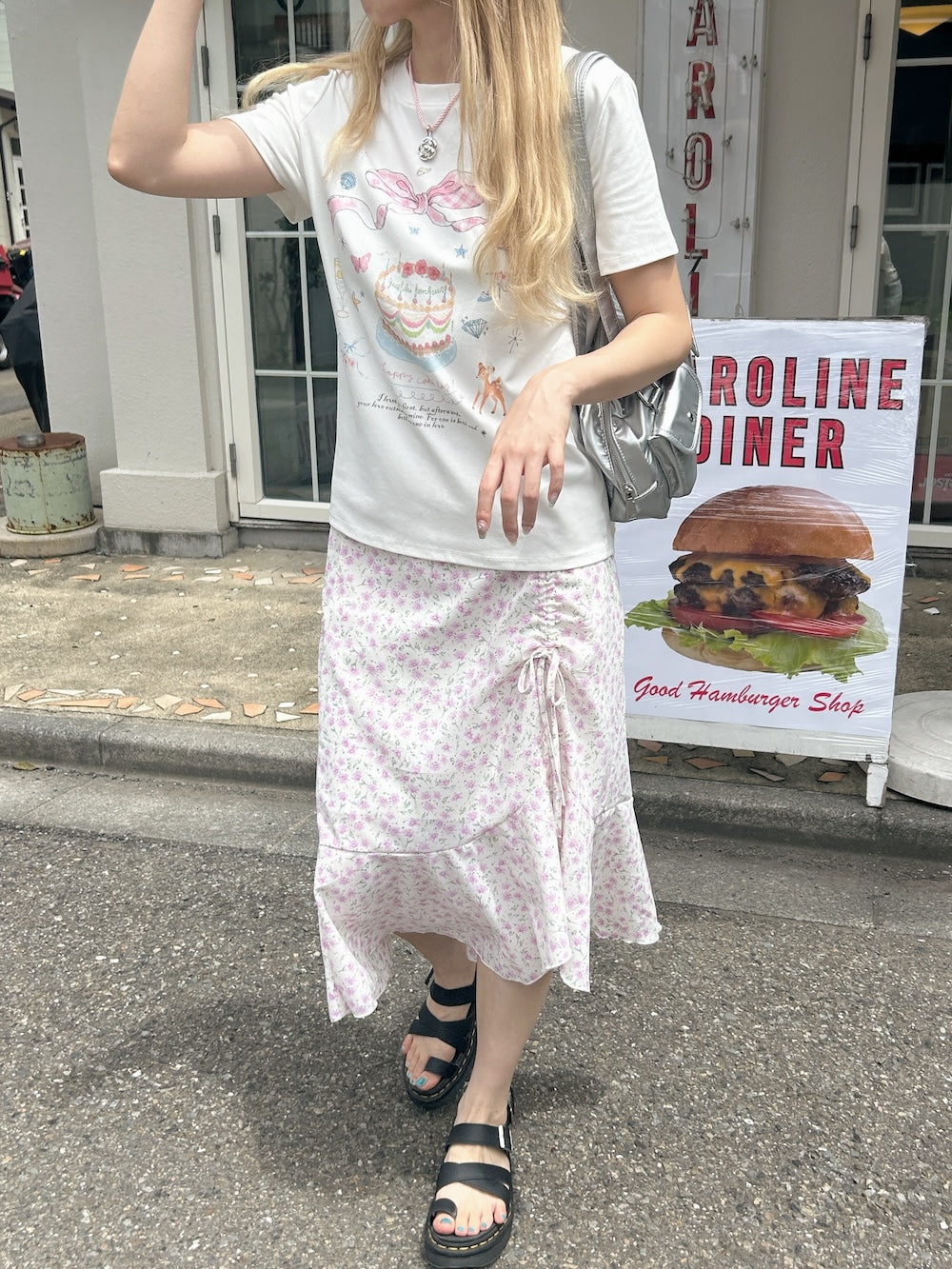 ＜SL2242674＞　小花柄サイドドロストスカート