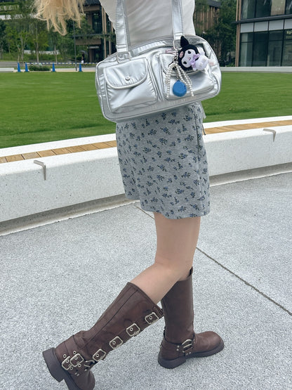 ※残りわずか！＜SL2242603＞　フラワースウェットミニスカート