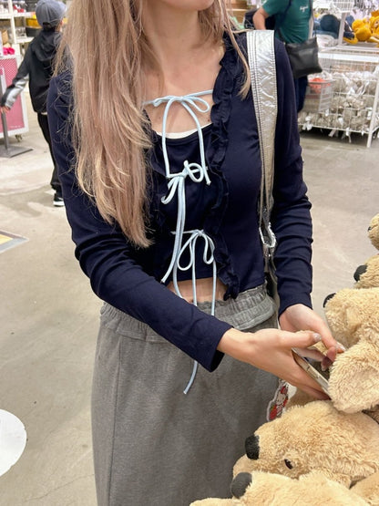 ＜SL2243657＞　front ribbon point tops