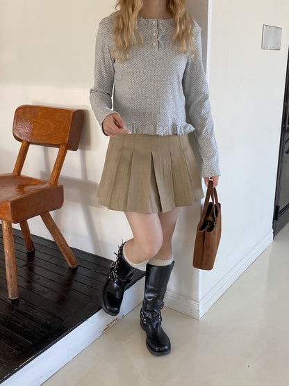 ＜SL2251610＞　ベルト付きプリーツミニスカート
