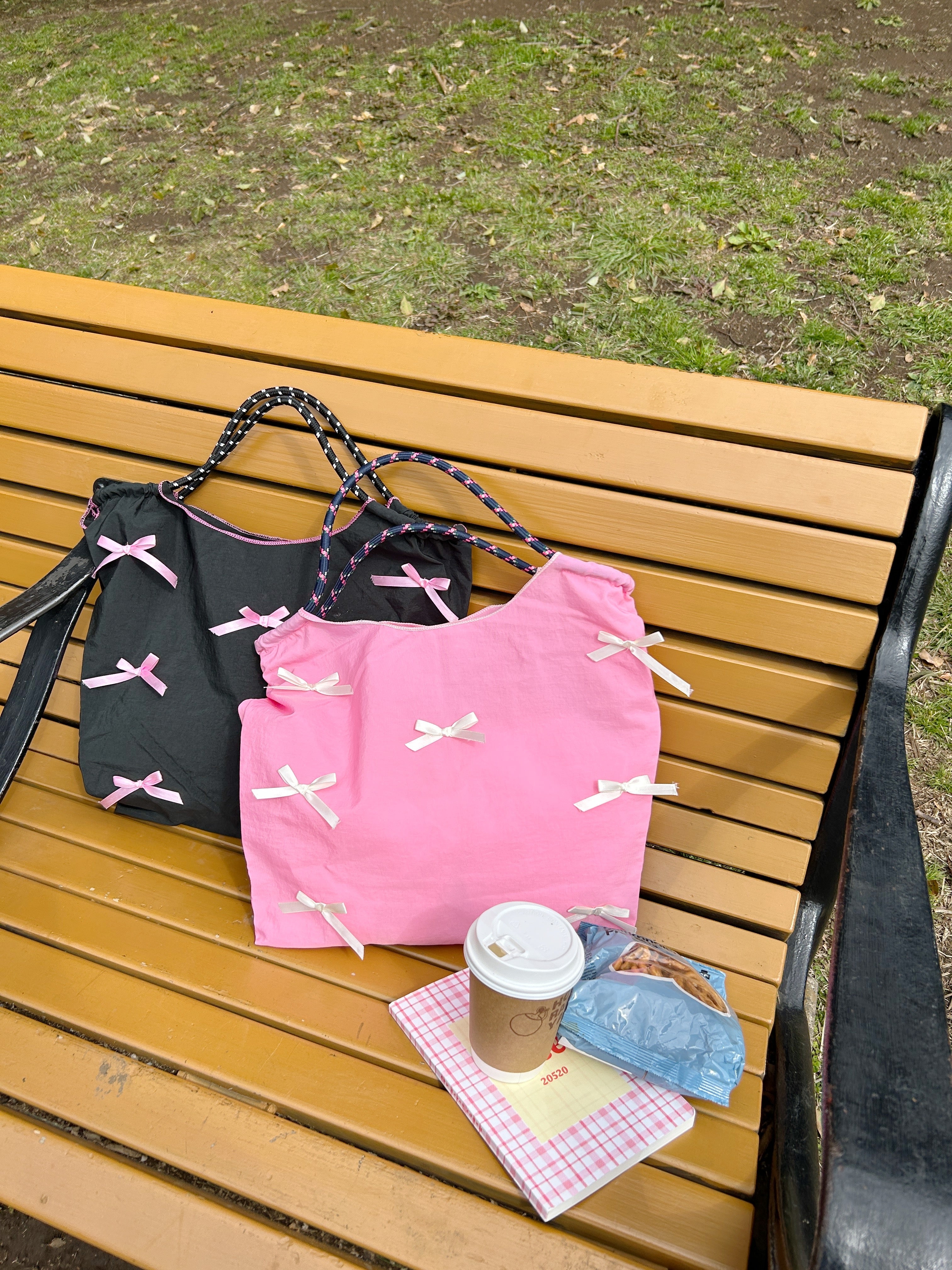 ＜SL1241601＞　many ribbon tote bag