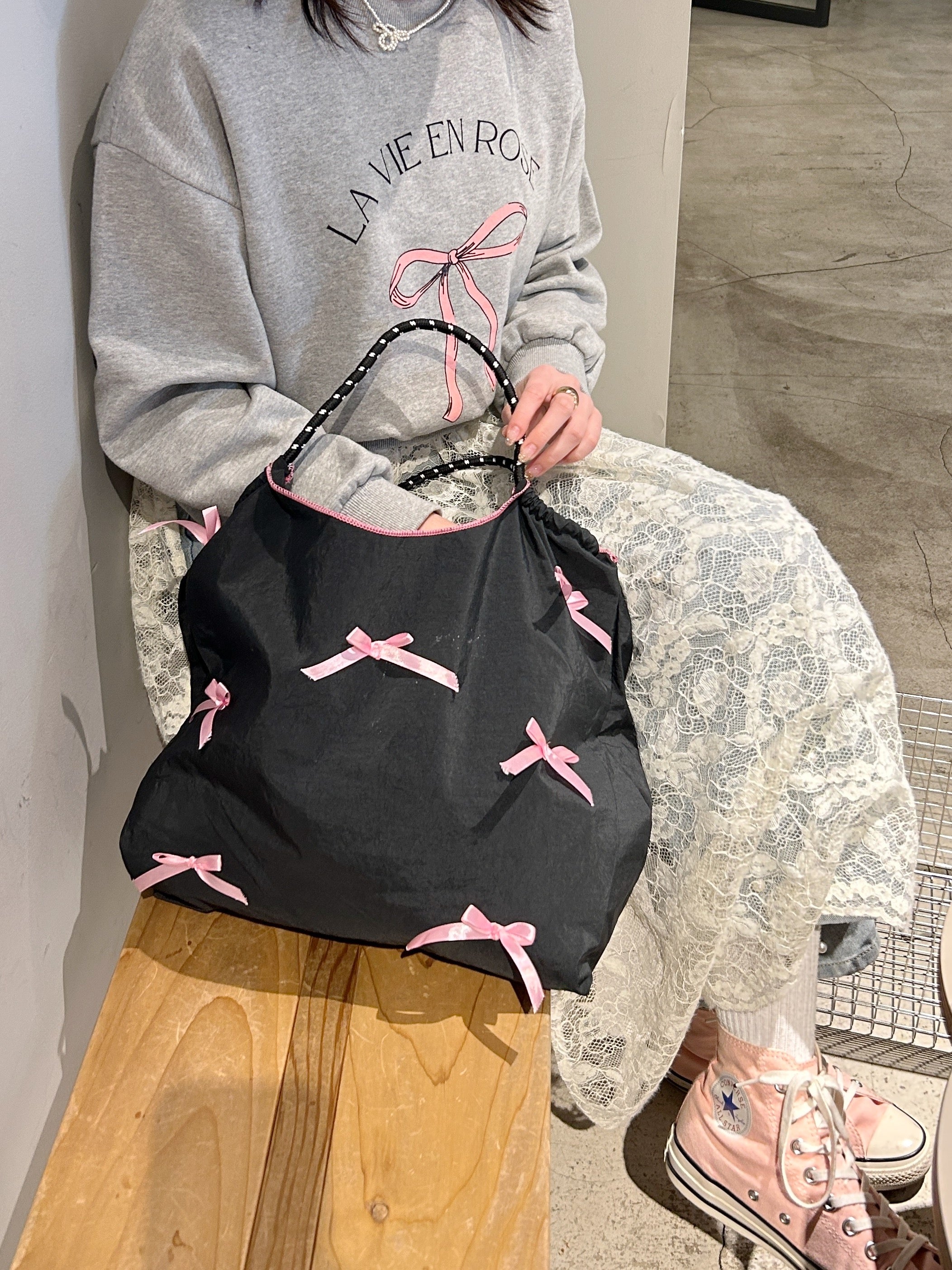 ＜SL1241601＞　many ribbon tote bag