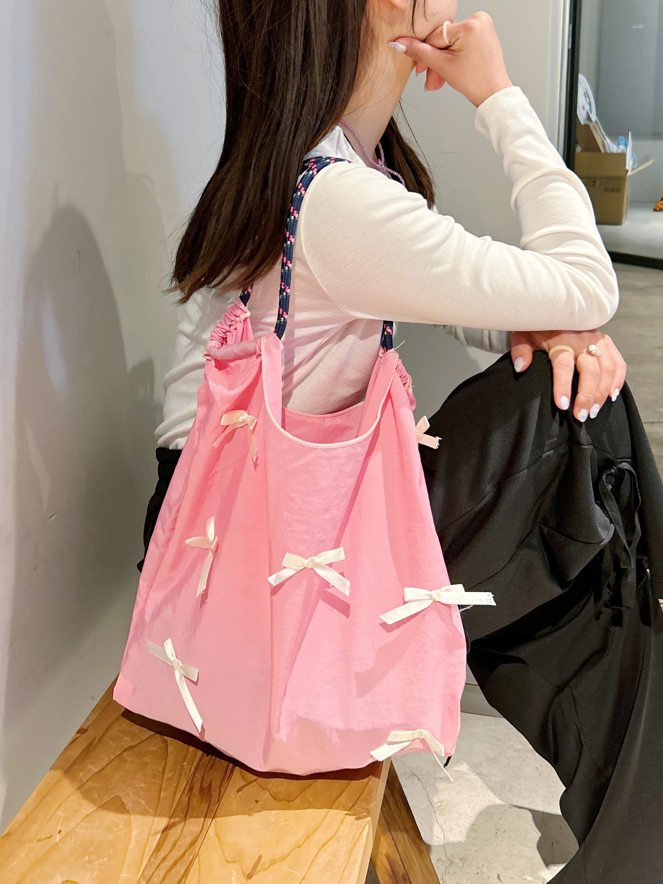 ＜SL1241601＞　many ribbon tote bag