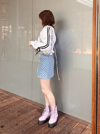 ＜SL2241605＞　袖リボンスウェット