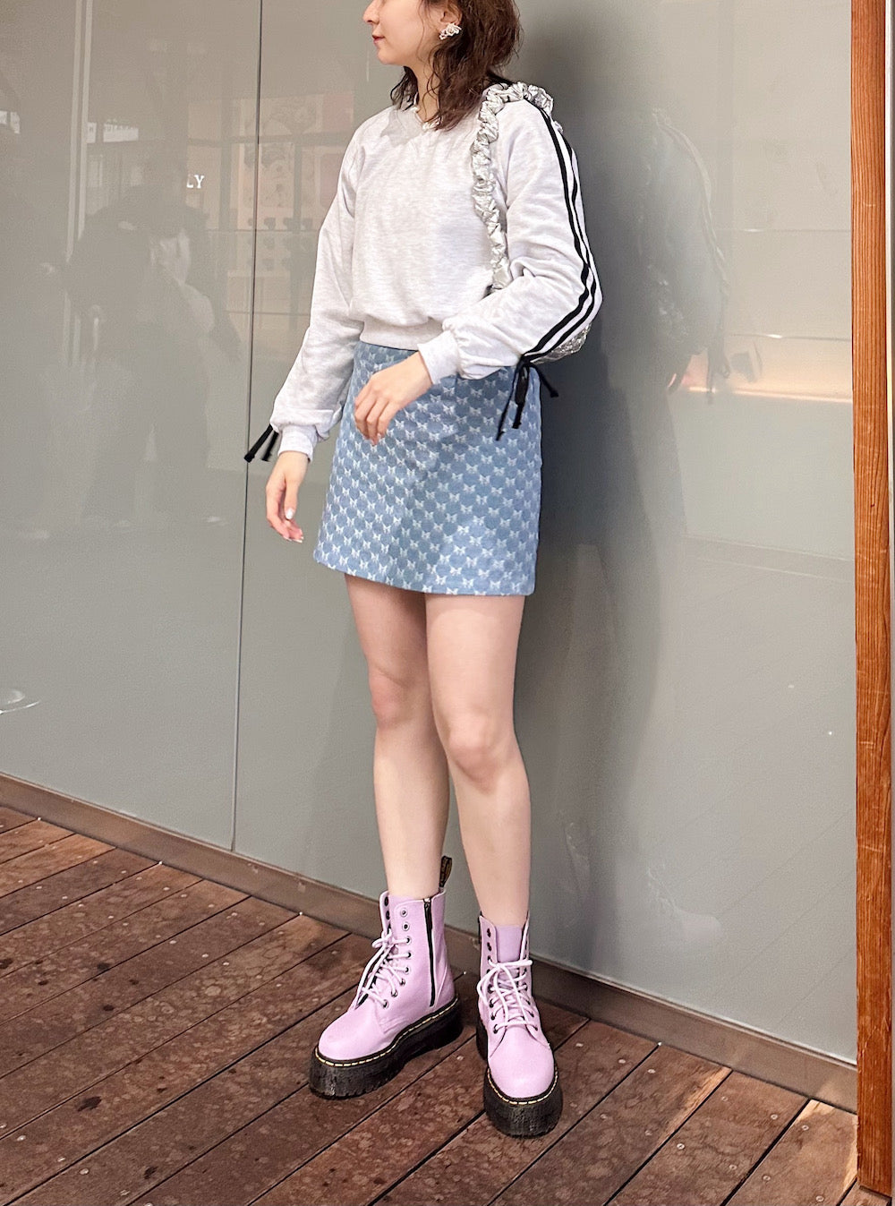 ＜SL2241605＞　袖リボンスウェット