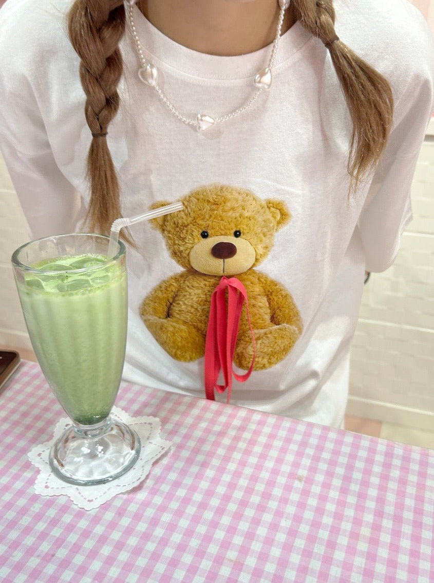 ＜SL2241617＞　bear ribbon tee