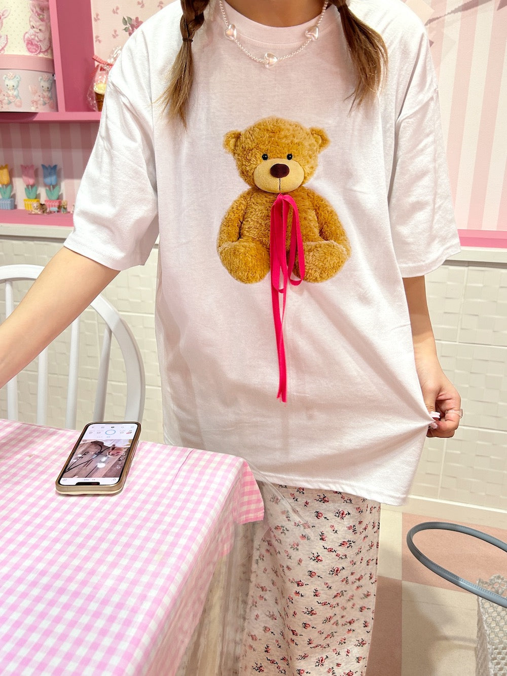 ＜SL2241617＞　bear ribbon tee