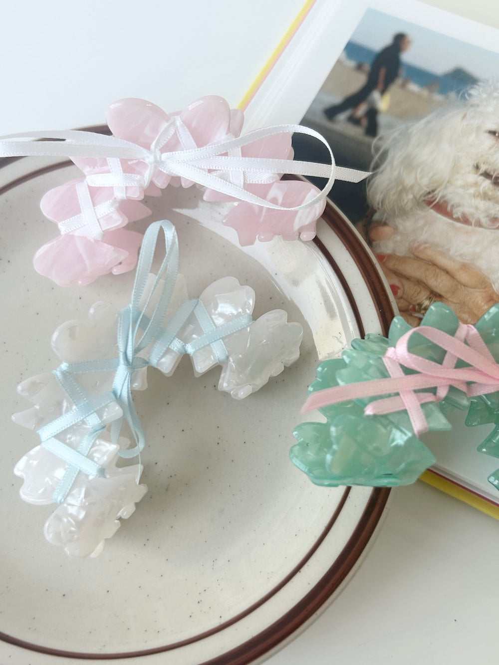 ＜SL4241608＞　ballet ribbon hair clip