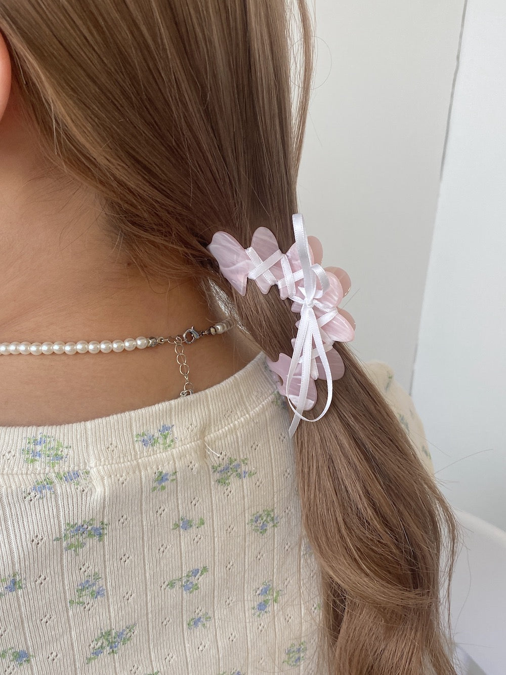 ＜SL4241608＞　ballet ribbon hair clip