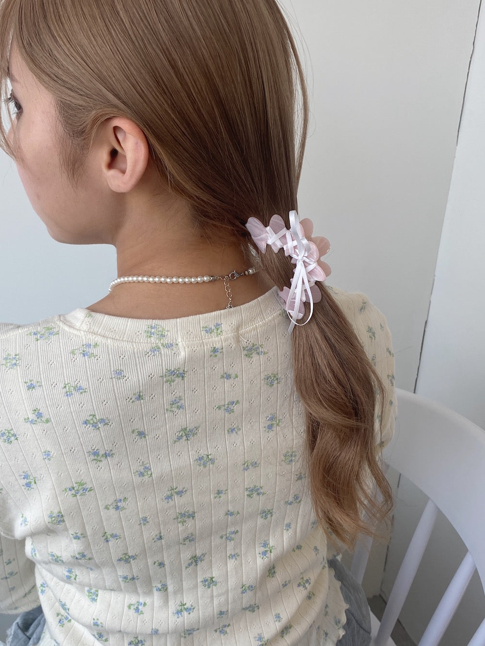 ＜SL4241608＞　ballet ribbon hair clip