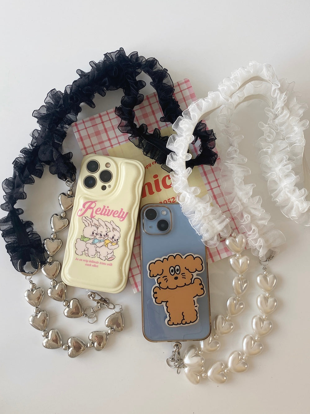 ＜SL4241604＞　チュールハートスマホショルダーストラップ