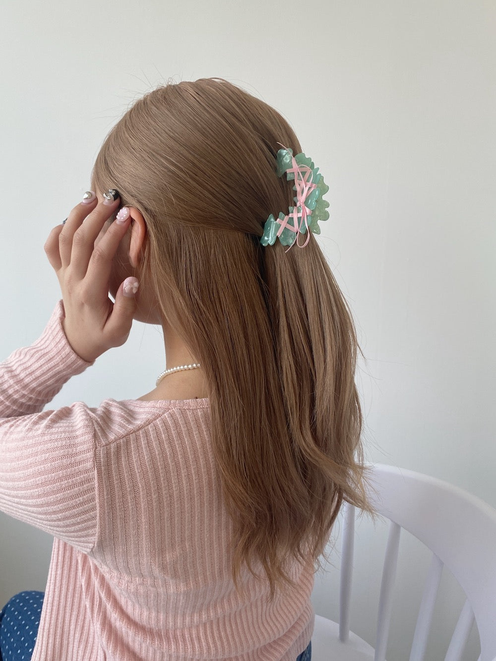 ＜SL4241608＞　ballet ribbon hair clip