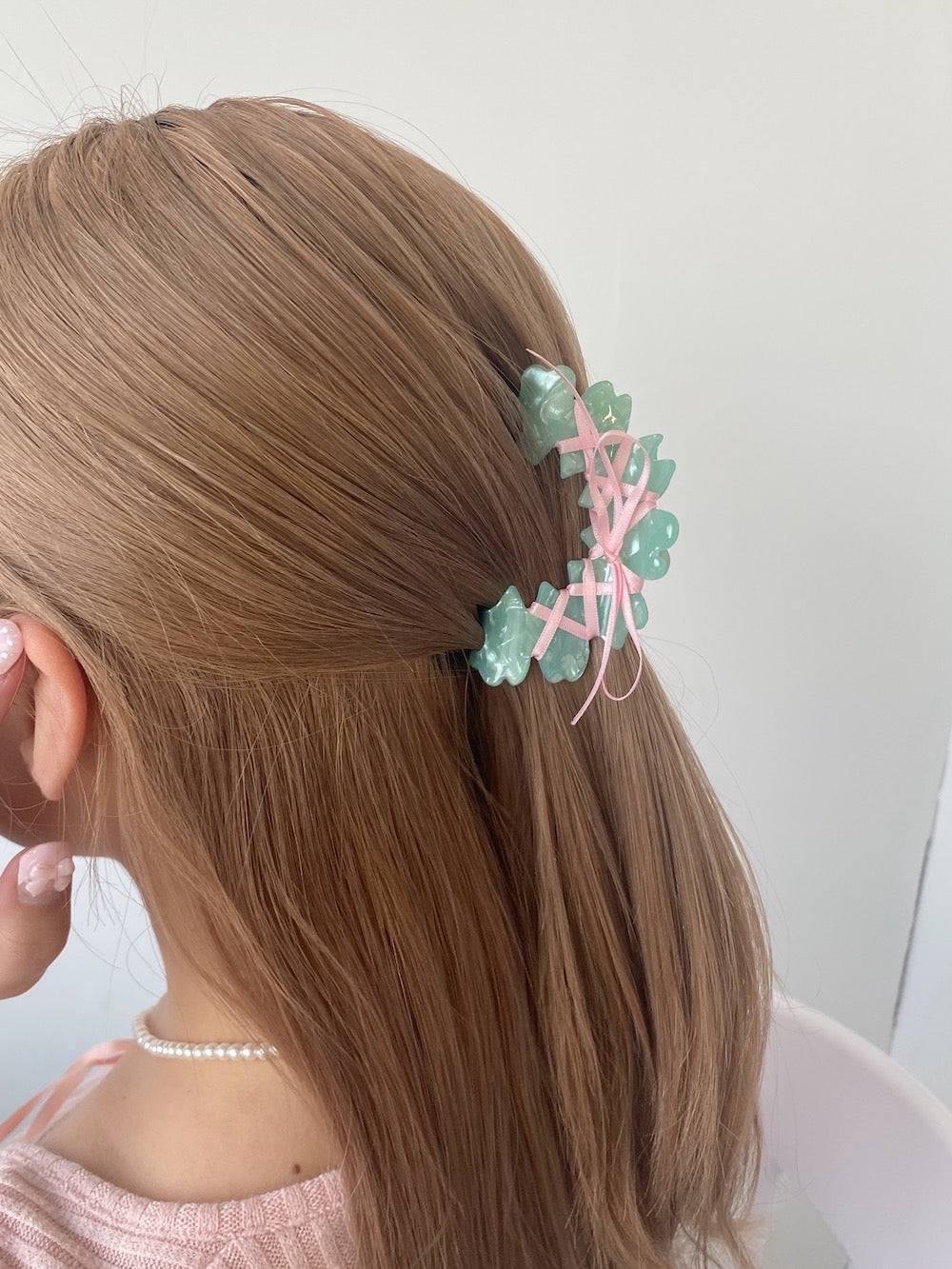 ＜SL4241608＞　ballet ribbon hair clip