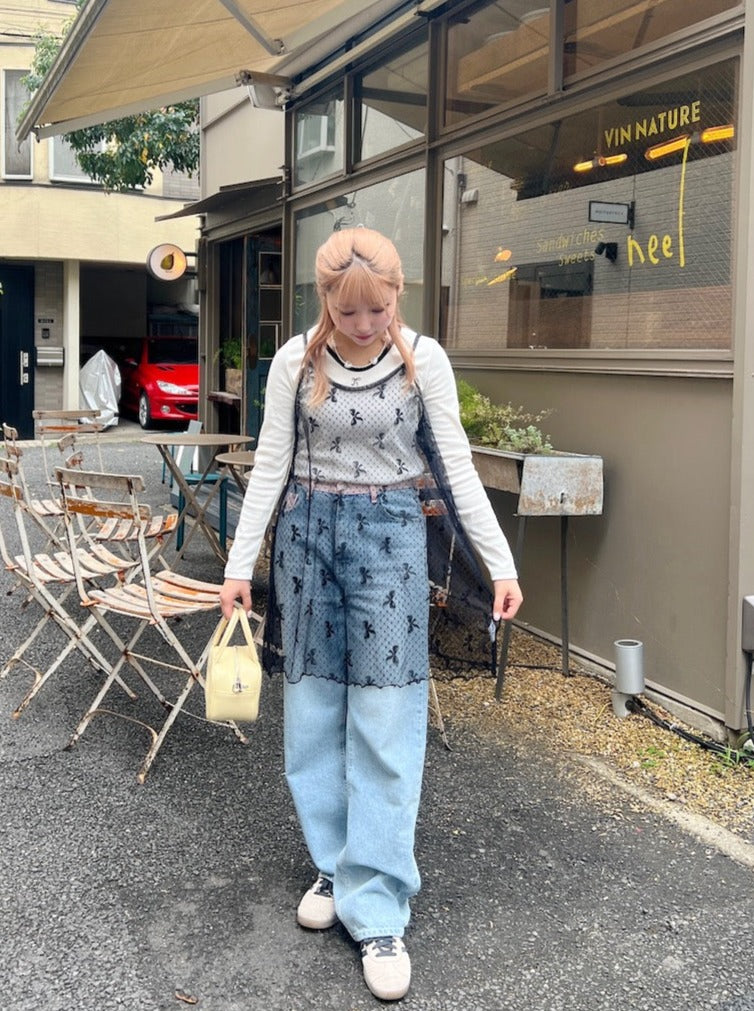＜SL2241638＞　リボンシアーキャミソールワンピース
