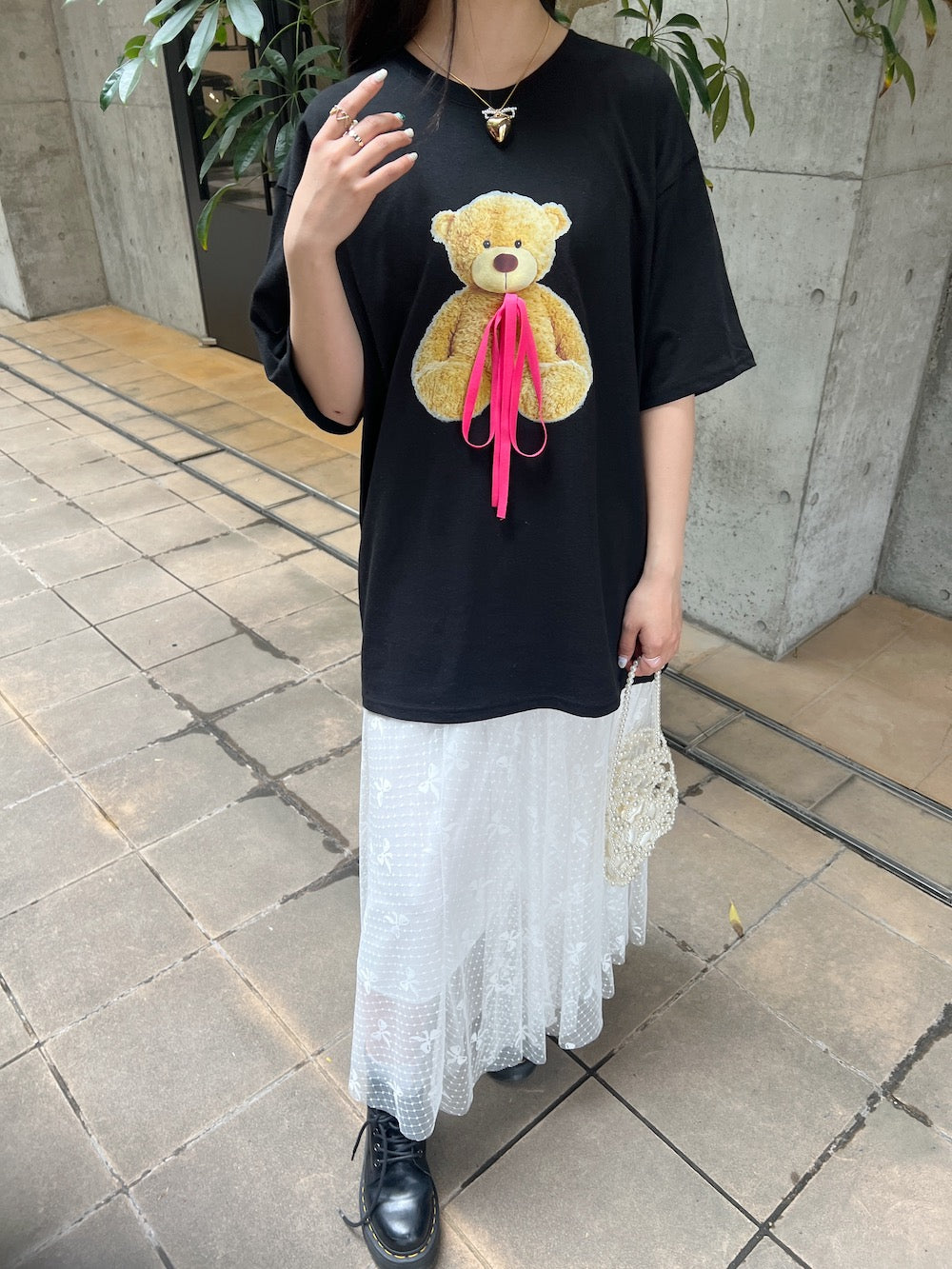 ＜SL2241617＞　bear ribbon tee