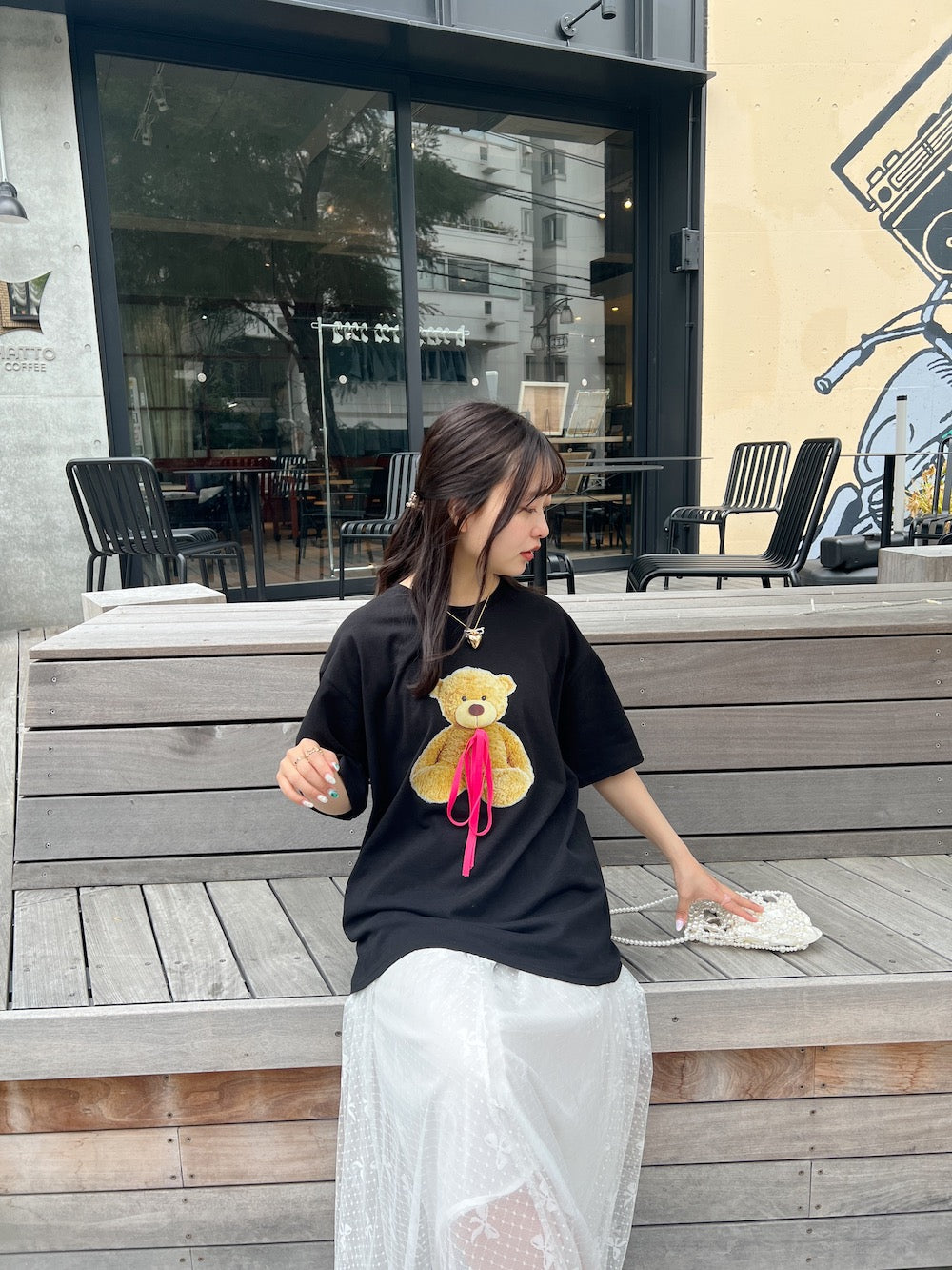 ＜SL2241617＞　bear ribbon tee
