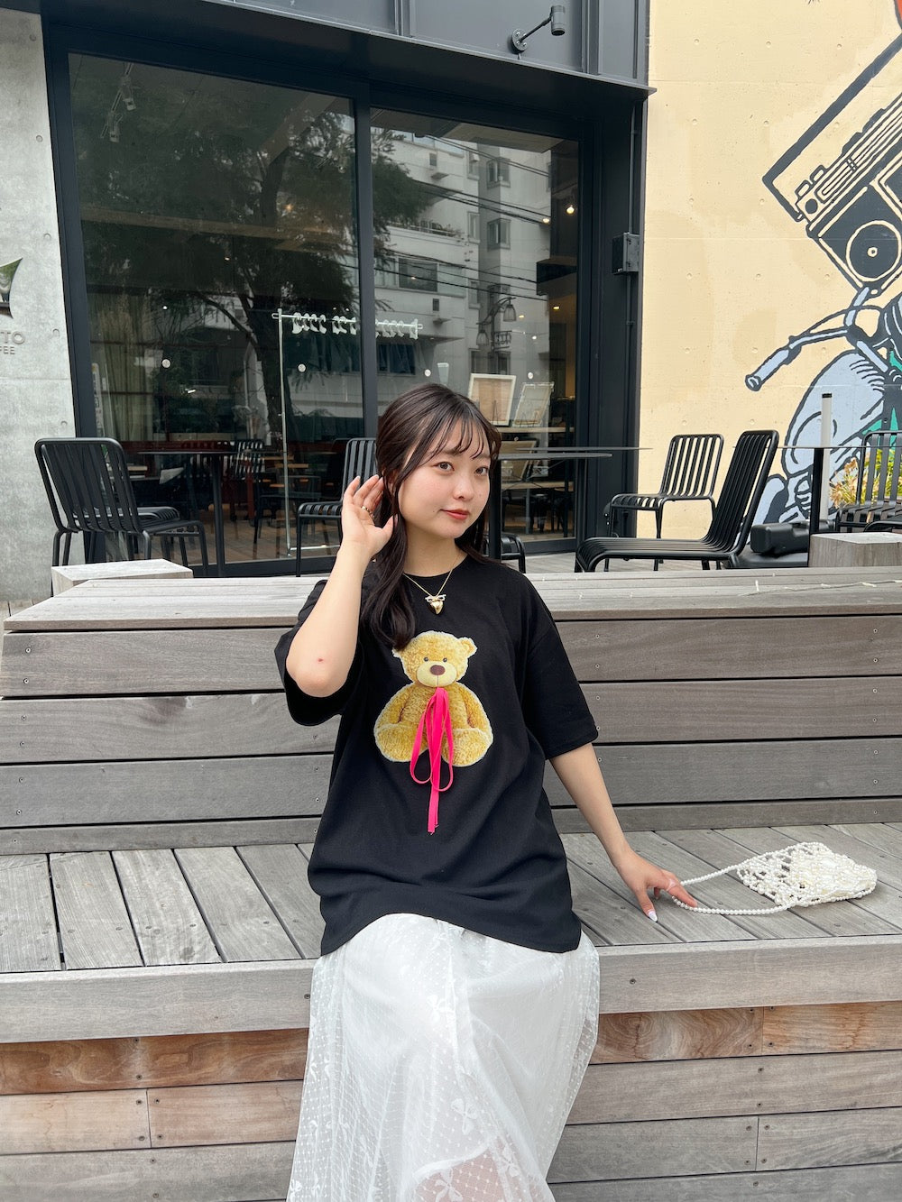 ＜SL2241617＞　bear ribbon tee