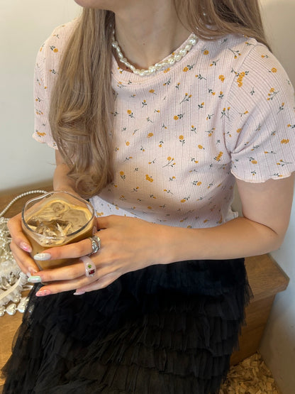 ＜SL2241627＞　flower thermal tee