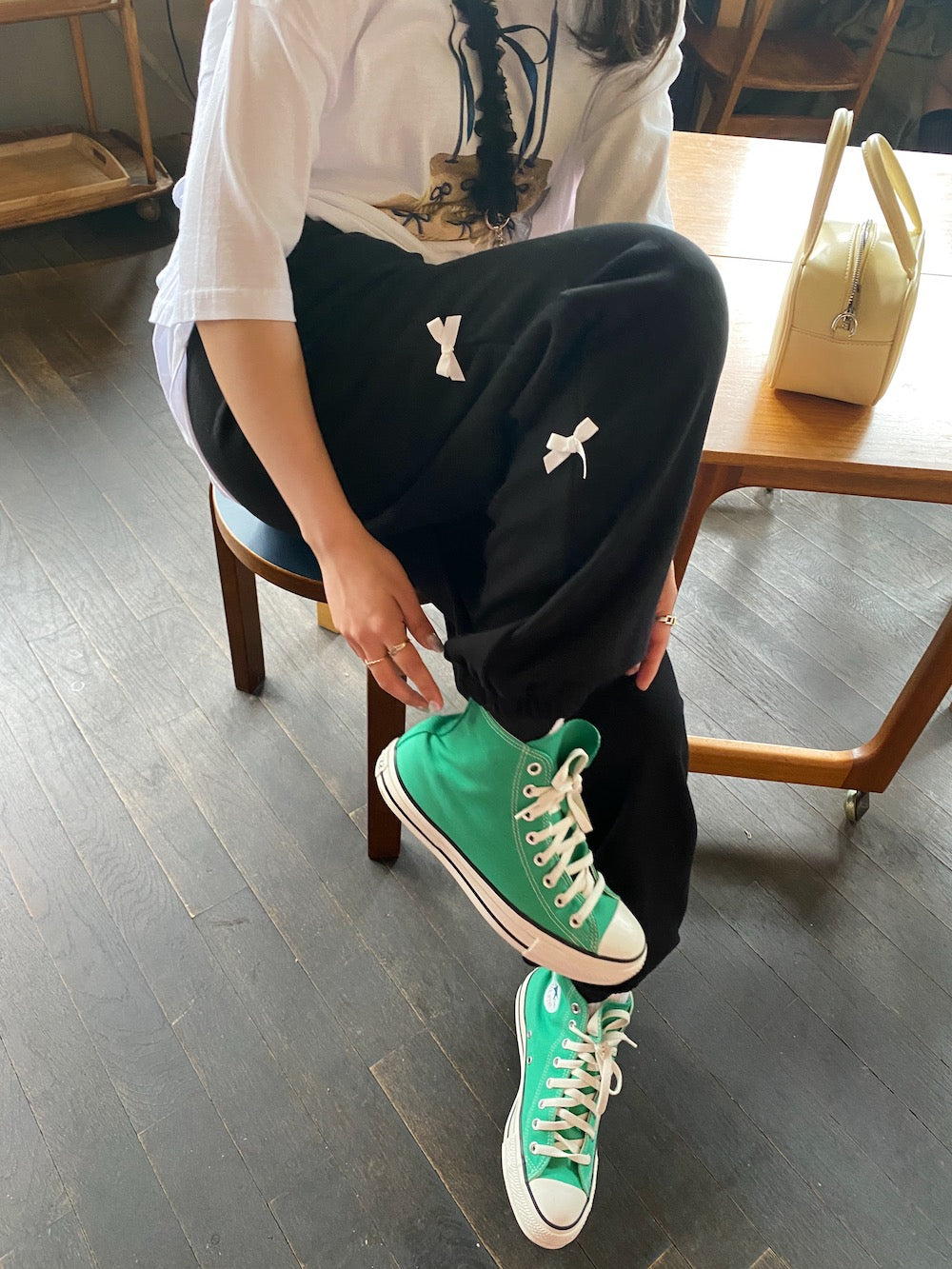 ＜SL2241630＞　side ribbon sweat pants