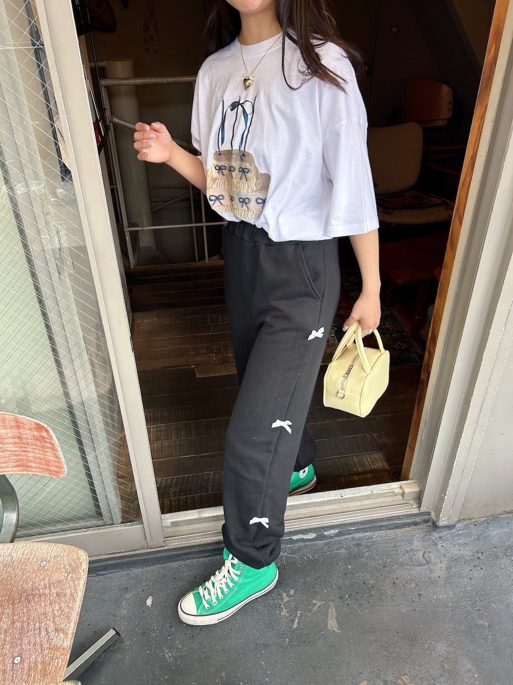 ＜SL2241630＞　side ribbon sweat pants