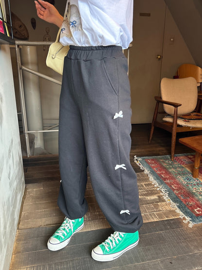 ＜SL2241630＞　side ribbon sweat pants