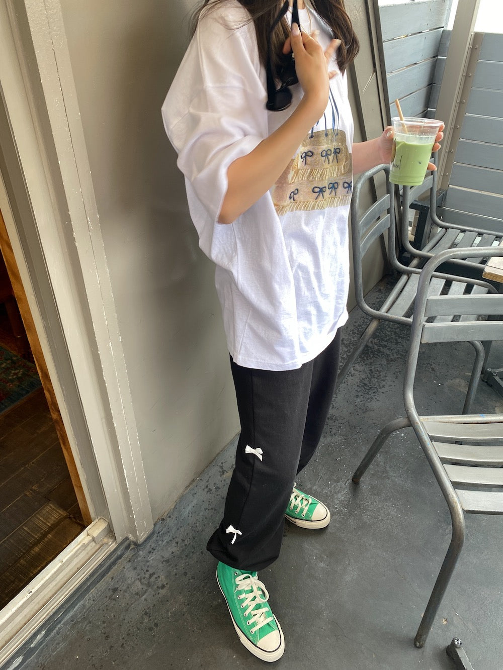 ＜SL2241630＞　side ribbon sweat pants