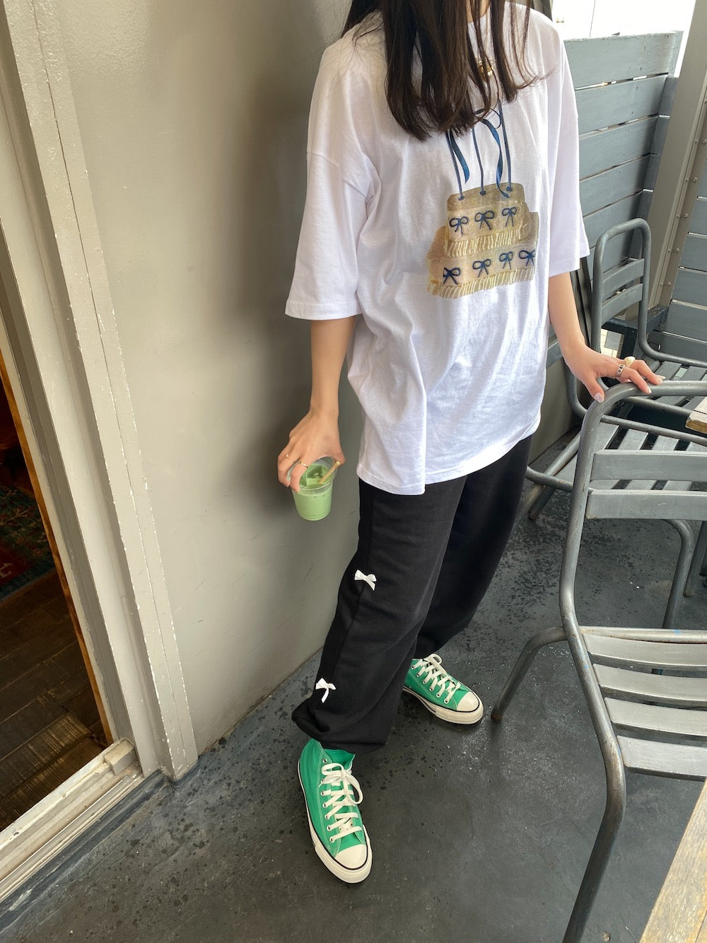 ＜SL2241630＞　side ribbon sweat pants