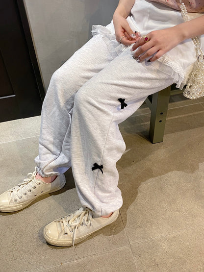 ＜SL2241630＞　side ribbon sweat pants