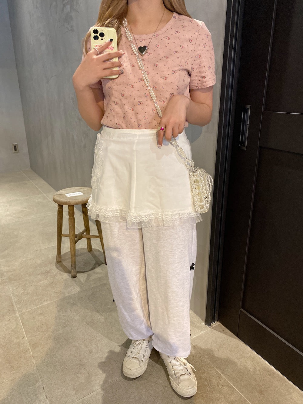＜SL2241630＞　side ribbon sweat pants