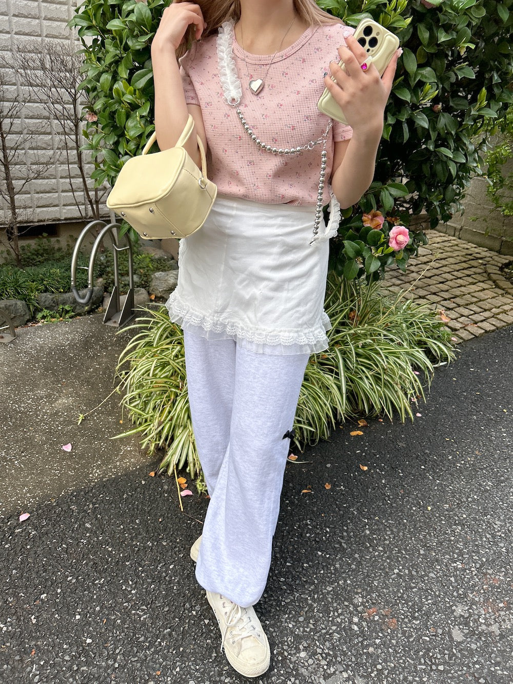 ＜SL2241630＞　side ribbon sweat pants
