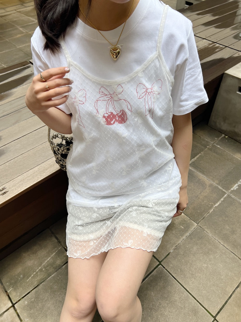 ＜SL2241638＞　リボンシアーキャミソールワンピース