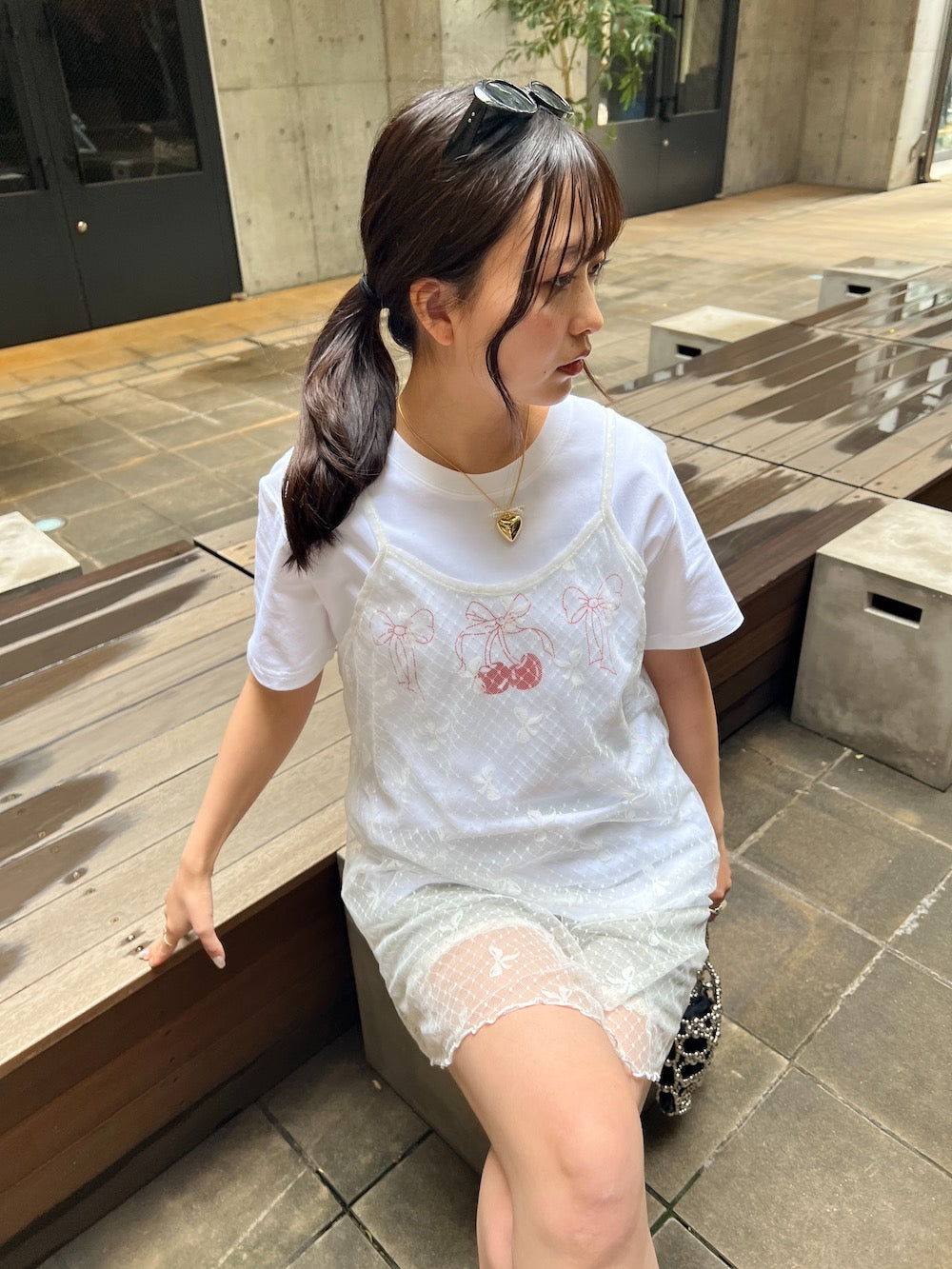 ＜SL2241638＞　リボンシアーキャミソールワンピース
